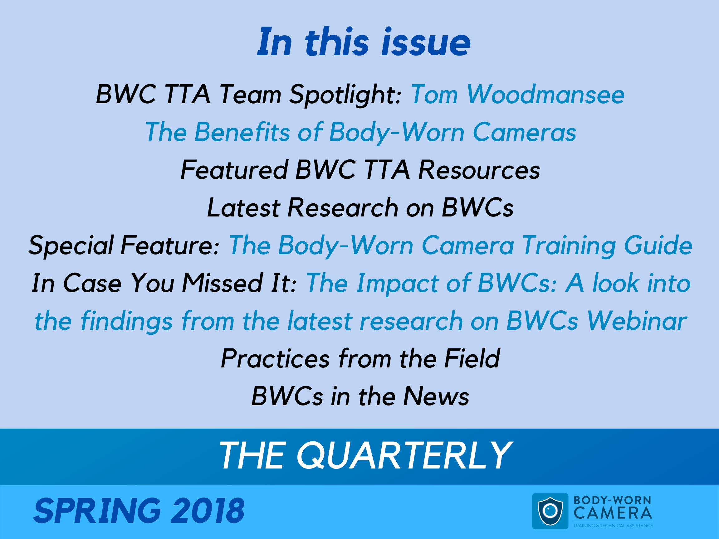 Spring 2018 Quarterly Newsletter